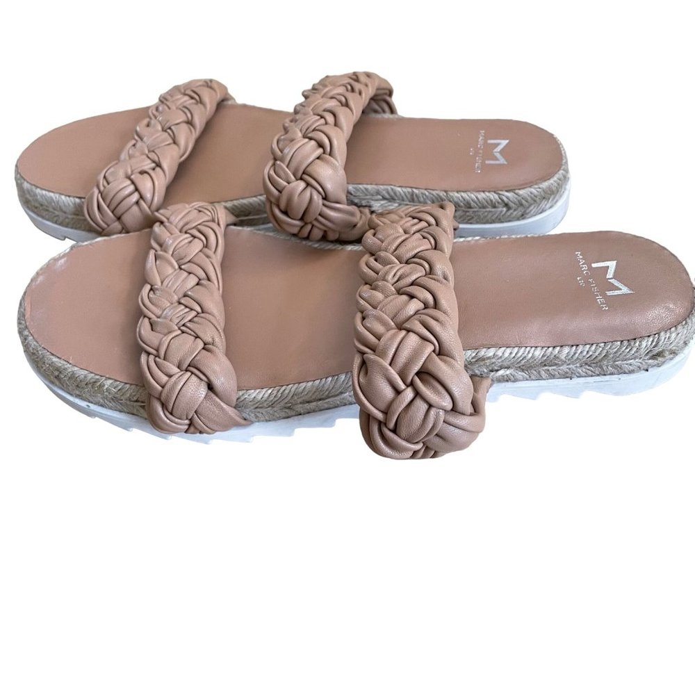 Marc Fisher Jaimee Leather Slide Sandal Size 8.5 - image 2